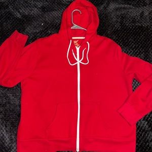 Red Jacket Hoodie Cotton Polyester
